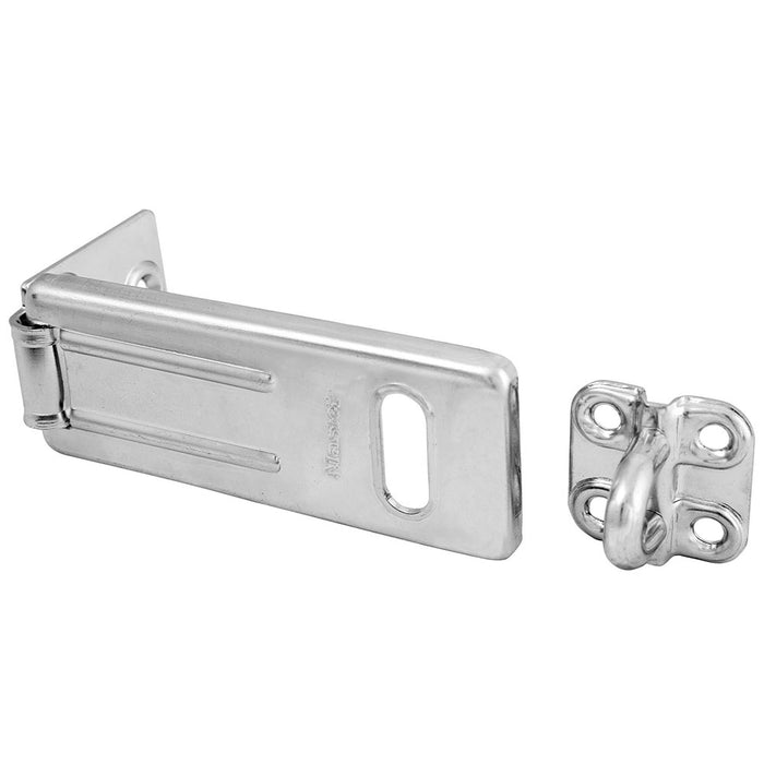 Master Lock 703D Long Zinc Plated Hardened Steel Hasp with Hardened Steel Locking Eye 3-1/2in (89mm) Wide-Other Security Device-Master Lock-703D-MasterLocks.com