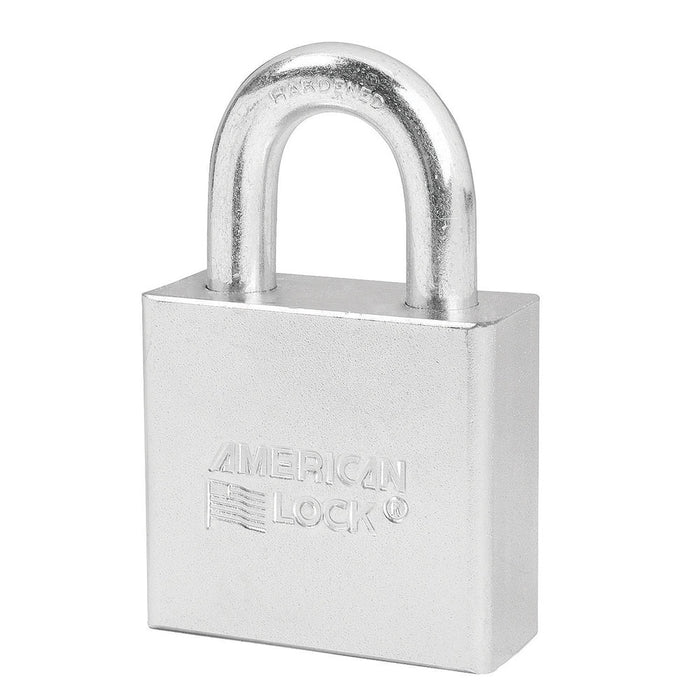 American Lock A50HS 2in (51mm) Solid Steel Pin Tumbler Padlock, Stainless Steel Pins, Keyed Alike-Keyed-American Lock-Keyed Different-A50HS-MasterLocks.com