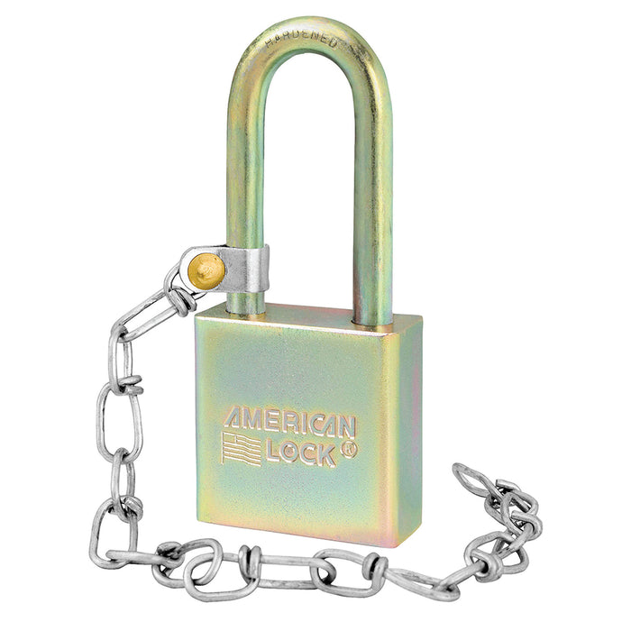 Master Lock A5201GLWNKA Government Padlock, with Chain and 2in (50mm) Tall Shackle-Keyed-American Lock-Master Keyed-A5201GLWNMK-MasterLocks.com