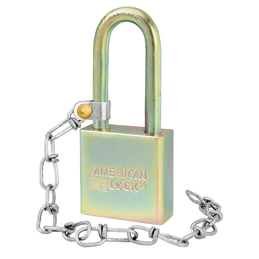 Master Lock A5201GLWNKA Government Padlock, with Chain and 2in (50mm) Tall Shackle-Keyed-American Lock-MasterLocks.com