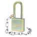 Master Lock A5201GLWNKA Government Padlock, with Chain and 2in (50mm) Tall Shackle-Keyed-American Lock-Keyed Different-A5201GLWN-MasterLocks.com