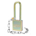 Master Lock A5202GLWNKA Government Padlock, with Chain and 3in (75mm) Tall Shackle NSN: 5340-01-588-1905-Keyed-American Lock-Keyed Different-A5202GLWN-MasterLocks.com