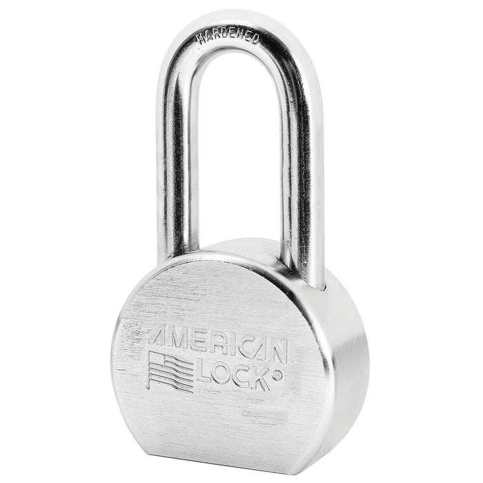 American Lock A701 2-1/2in (64mm) Solid Steel Rekeyable Padlock, Chrome Plated, with 2in (51mm) Shackle-Keyed-American Lock-Keyed Different-A701-MasterLocks.com