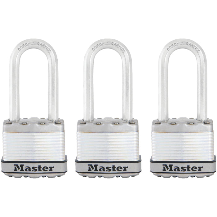 Master Lock M1XTRI 1-3/4in (44mm) Wide Magnum® Laminated Steel Padlock ; 3 Pack-Master Lock-M1XTRILH-MasterLocks.com