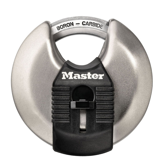 Master Lock M40 2-3/4in (70mm) Wide Magnum® Stainless Steel Discus Padlock with Shrouded Shackle-Master Lock-M40KA-MasterLocks.com
