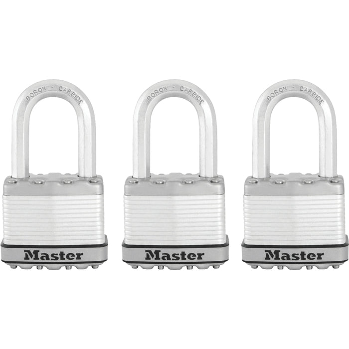 Master Lock M5XTRI 2in (51mm) Wide Magnum® Laminated Steel Padlock ; 3 Pack-Master Lock-M5XTRILF-MasterLocks.com