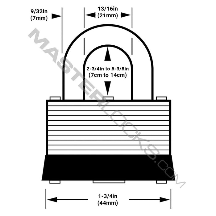 Master Lock 517 1-3/4in (44mm) Wide Laminated Steel Warded Padlock with Adjustable Shackle