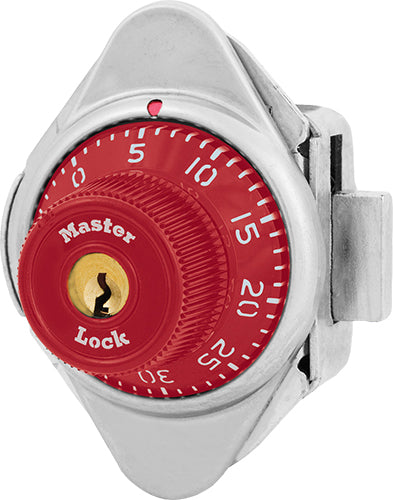 Master Lock 1631MD Built-In Combination Lock with Metal Dial for Lift Handle Lockers - Hinged on Left-Master Lock-Red-1631MDRED-MasterLocks.com